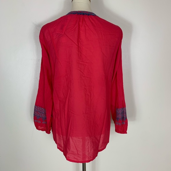 Johnny Was Chelsee Tunic Blouse Cotton Pink - Picture 6 of 8